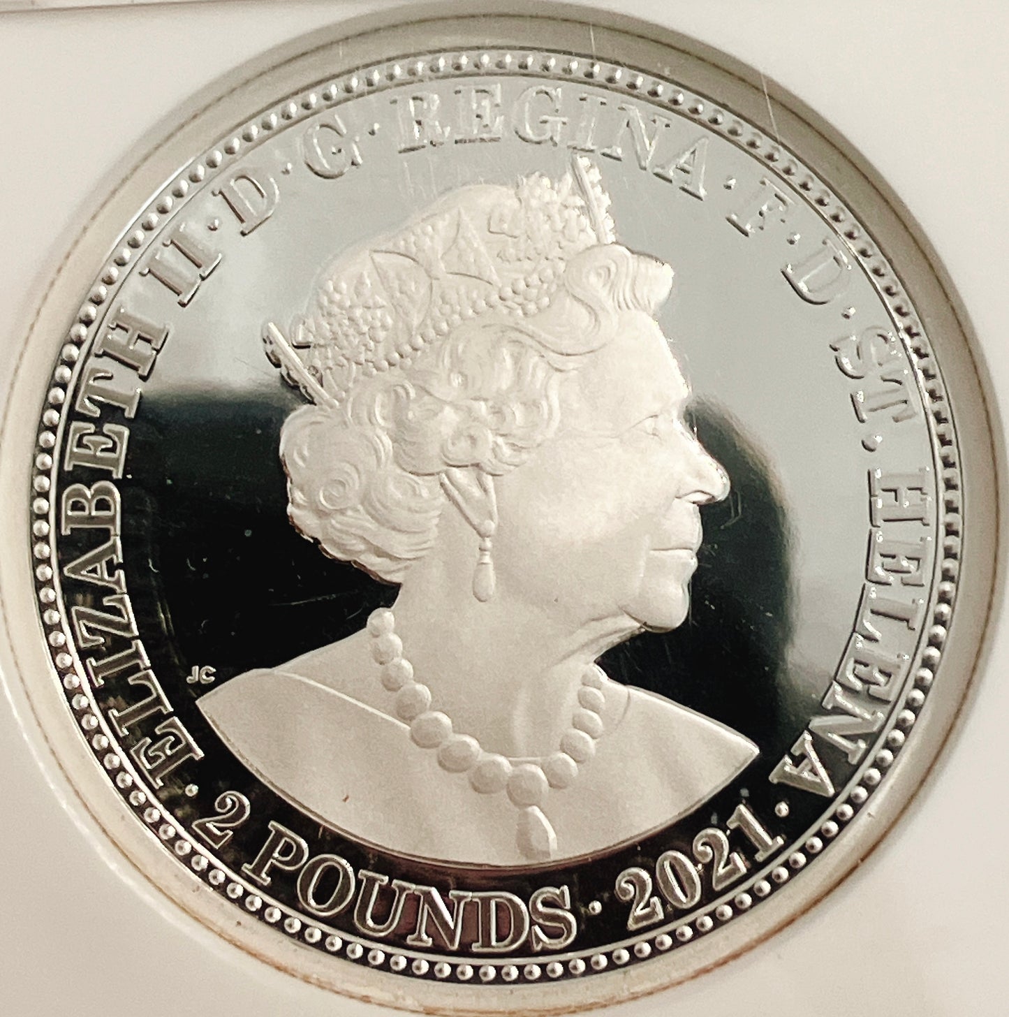 2021年 セントヘレナ「スリー・グレイセス」2ポンド銀貨【PF69UC|NGC鑑定|Three Graces】