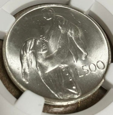 1972年 サンマリノ 500リラ コイン 1972年 サンマリノ 500リラ銀貨【母と子｜MS64｜NGC鑑定