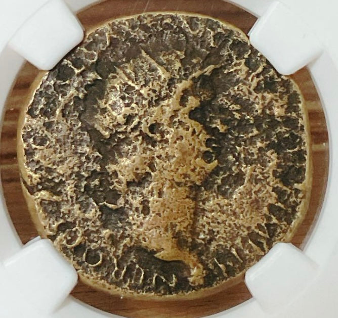 ローマ帝国 ネロ帝デュポンディウス銅貨【AD54–68|NGC VF|Strike:5/5|13.18g|アンティークコイン】