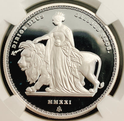 2021年 セントヘレナ「ウナとライオン」1ポンド銀貨【PF69UC｜NGC鑑定｜Wyon復刻】