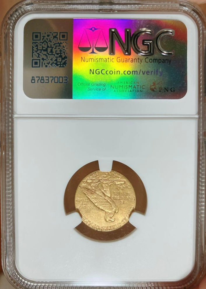 1929年発行のNGC鑑定されたMS62グレードのインディアン・ヘッド金貨、状態の良いアンティークコイン