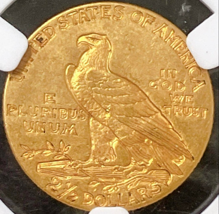 1912年 アメリカ $2.5 インディアン金貨【MS61｜NGC鑑定】