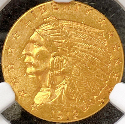 1912年 アメリカ $2.5 インディアン金貨【MS61｜NGC鑑定】