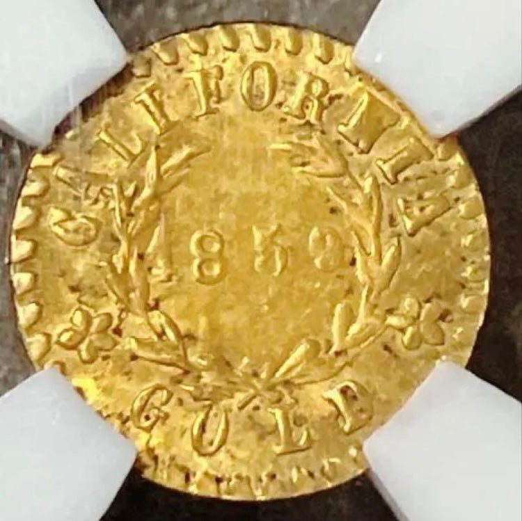 1859年 カリフォルニア ゴールドトークン【MS67｜TOP POP｜Indian Wreath #5｜NGC鑑定】