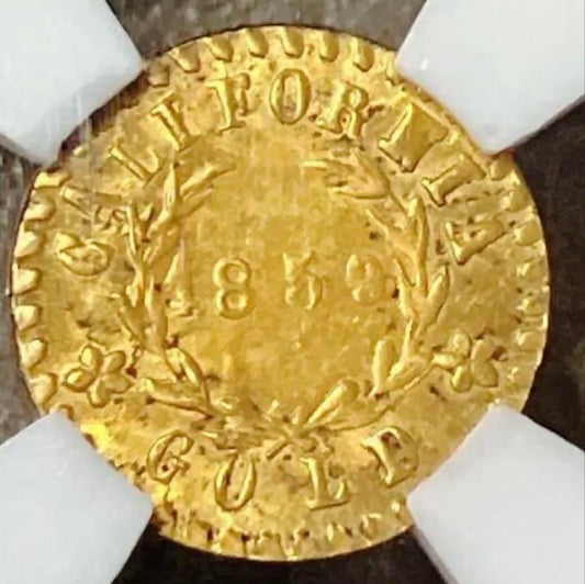 1859年 カリフォルニア ゴールドトークン【MS67｜TOP POP｜Indian Wreath #5｜NGC鑑定】