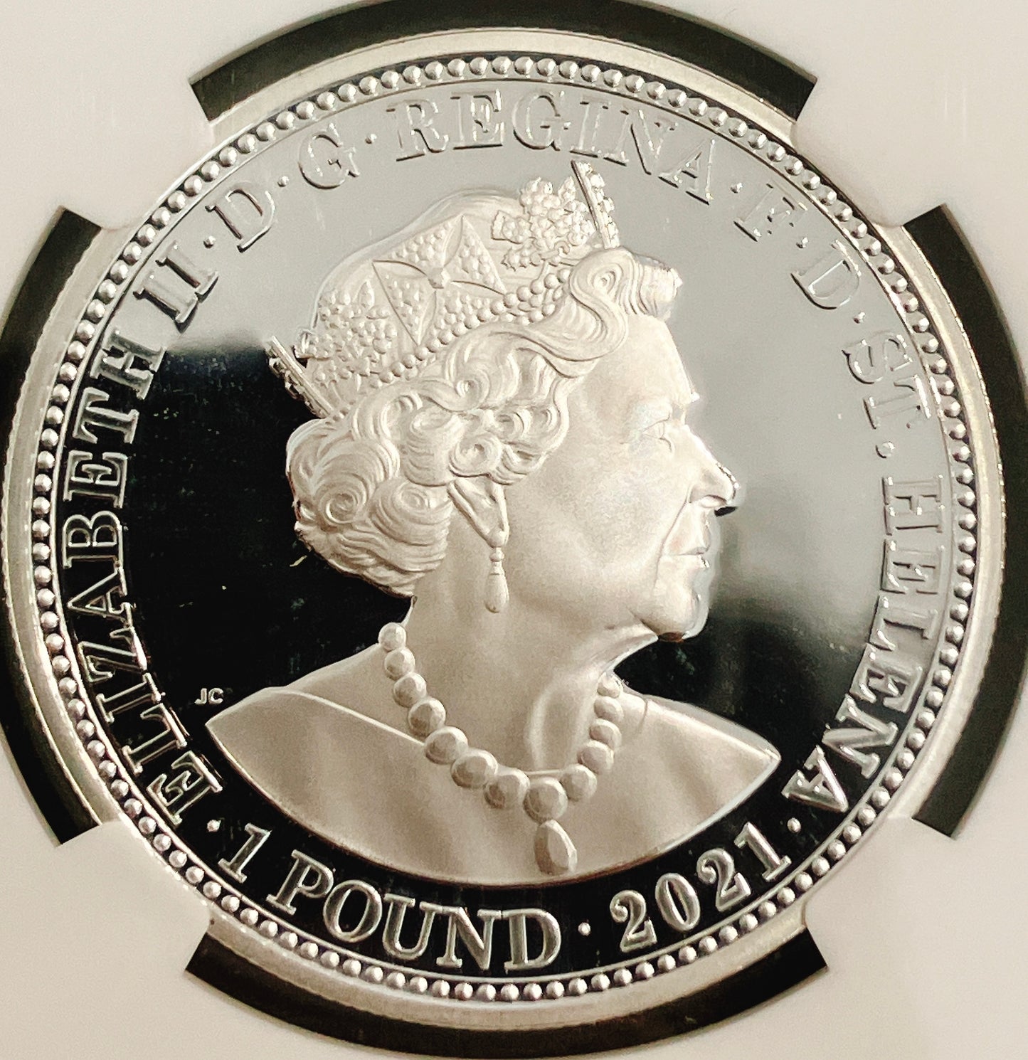 2021年 セントヘレナ「スリー・グレイセス」1ポンド銀貨【PF69UC｜First Releases｜NGC鑑定】