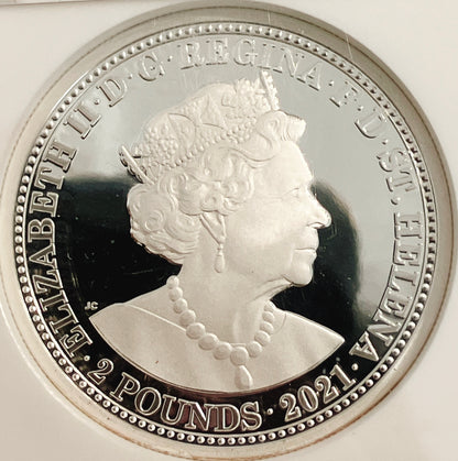 2021年 セントヘレナ「スリー・グレイセス」2ポンド銀貨【PF69UC｜NGC鑑定｜Three Graces】