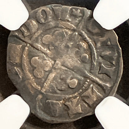 1279–1307年 イングランド エドワード1世 1/2ペニー銀貨【NGC F12｜中世イングランド貨幣】