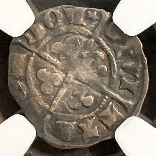 1279–1307年 イングランド エドワード1世 1/2ペニー銀貨【NGC F12｜中世イングランド貨幣】