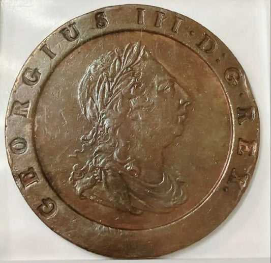 1797年 英国ジョージ3世 2ペンス銅貨【Soho Mint｜AU Details｜NGC鑑定済】