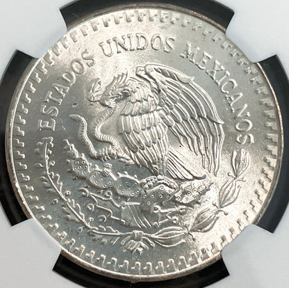 1985年 メキシコ 1オンス銀貨【リベルタッド｜NGC MS65｜自由の女神×活火山】