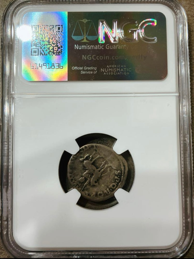 ローマ帝国 トラヤヌス帝 デナリウス銀貨【AD98-117｜NGC VG｜AR Denarius】