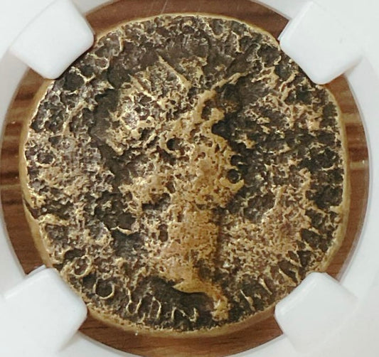 ローマ帝国 ネロ帝デュポンディウス銅貨【AD54–68｜NGC VF｜Strike:5/5｜13.18g｜アンティークコイン】